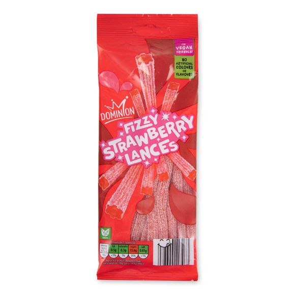 Dominion Fizzy Strawberry Lances 75g